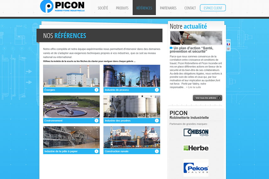 SB71-B concentric butterfly valves with pneumatic actuators were supplied for PICON ROBINETTERIE in La Ravoire, France